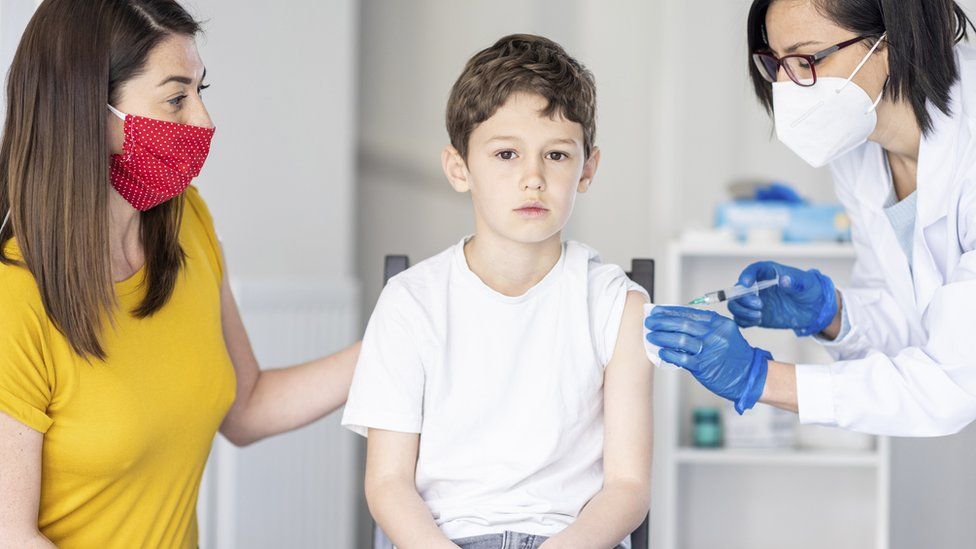 Child receiving a jab (Stock image)