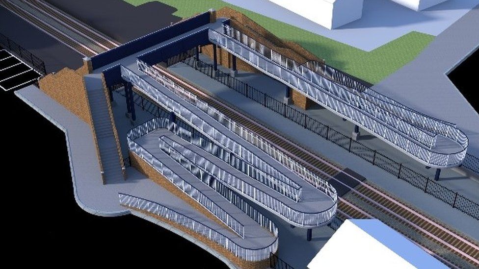 An artist's impression of the Wareham Station footbridge plan