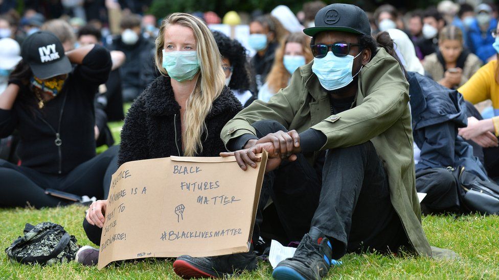 Protestors in Cardiff