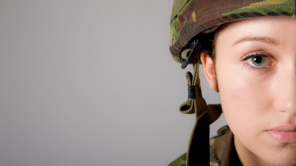 Stock image of a female soldier