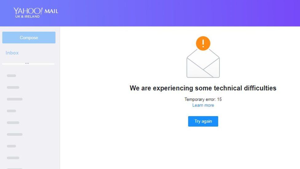 Yahoo Email Fault Hits Bt Sky And Talktalk Customers Bbc News