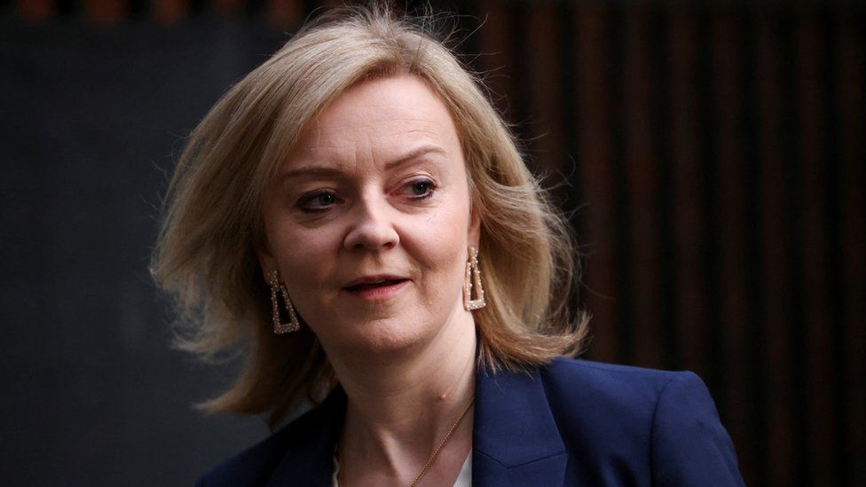 Foreign Secretary Liz Truss after a Cobra meeting at Downing Street