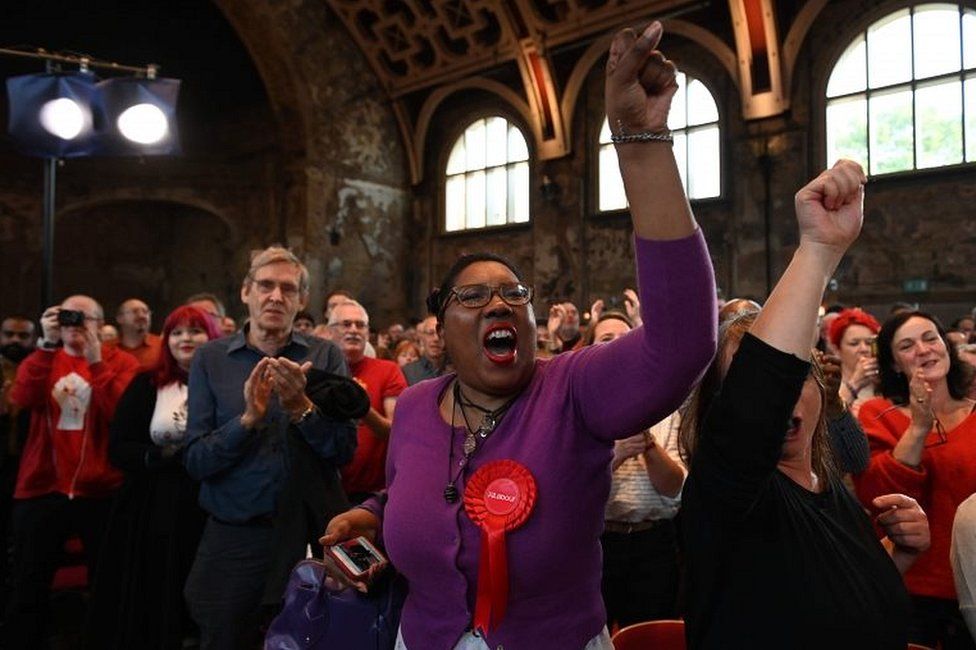 Labour supporters at Corbyn speech