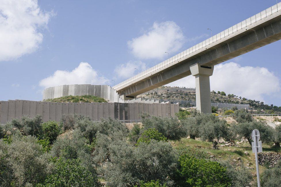 A view of roads in the West Bank