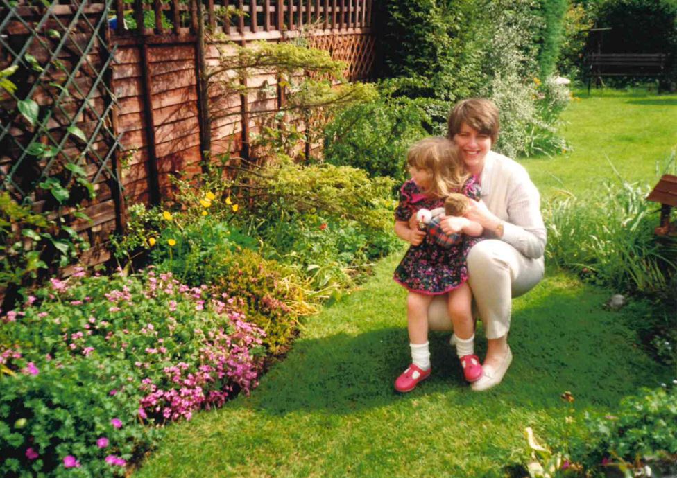 Julie and Becky in the garden