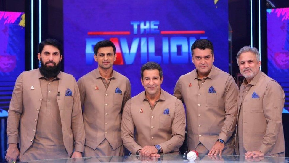 Misbah-ul-Haq, Shoaib Malik, Wasim Akram, host Fakhr-e-Alam and Moin Khan make up The Pavilion's World Cup edition