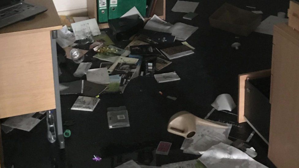 Mess left in Thwaites' office