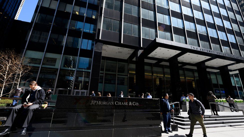 The JPMorgan Chase & Co. world headquarters is pictured on April 17, 2019 in New York City