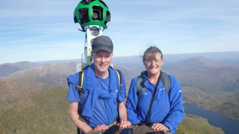 Google Street View volunteers at the top of Snowdon