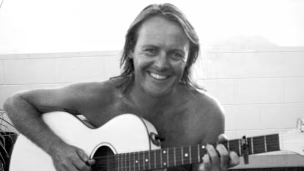 Crispin Dye, who was murdered in Sydney in 1993, plays guitar
