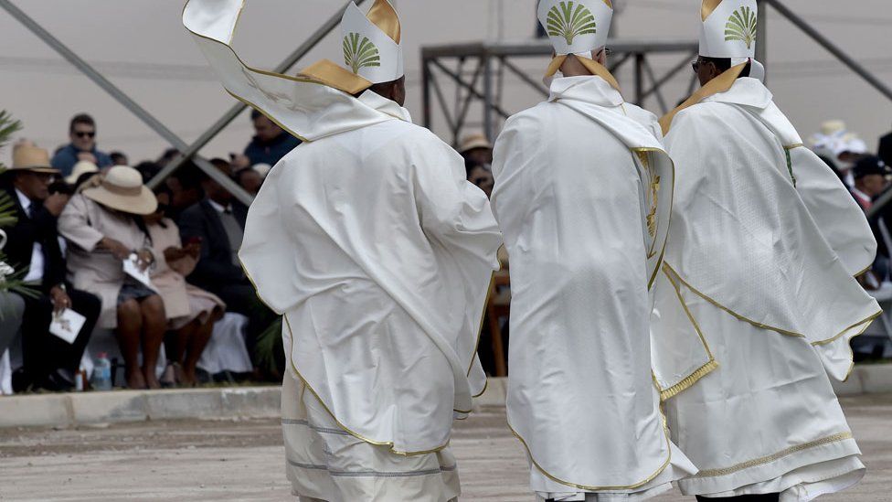 Bishops at the Pope's mass in Madagascar