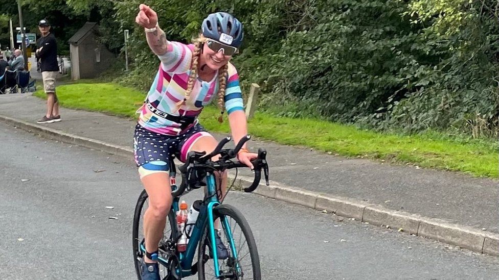 Lucy on her bike