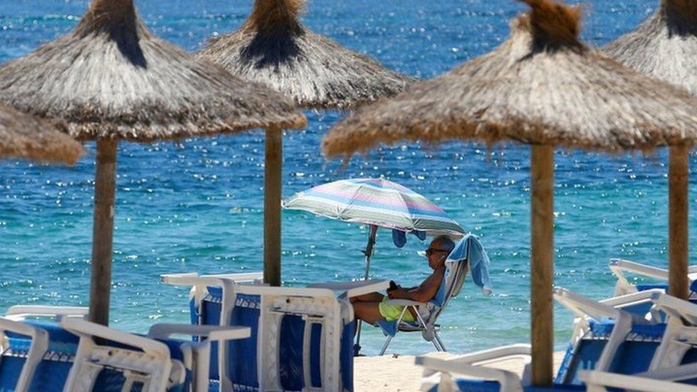 Umbrellas on a Spanish beach