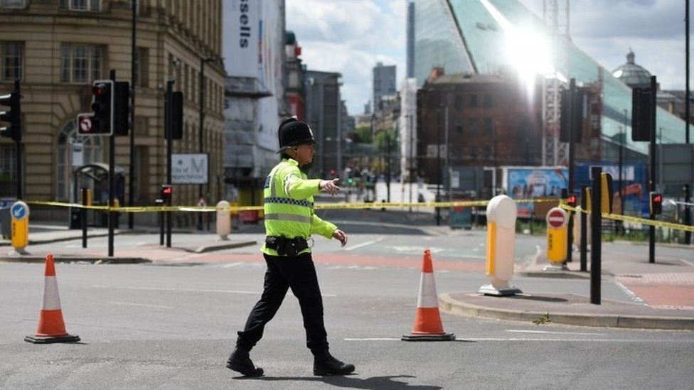 Police cordon around Manchester Arena
