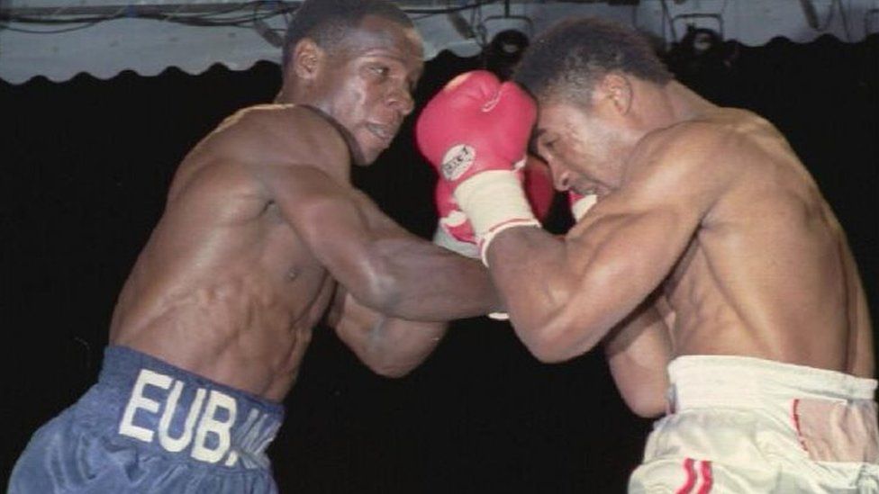 Chris Eubank fighting Michael Watson