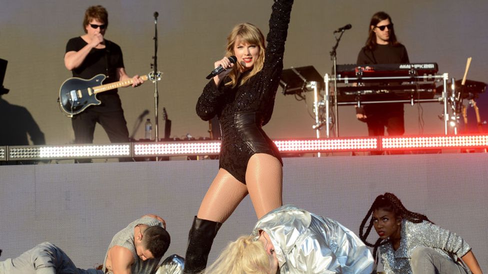 Taylor Swift performing in Swansea