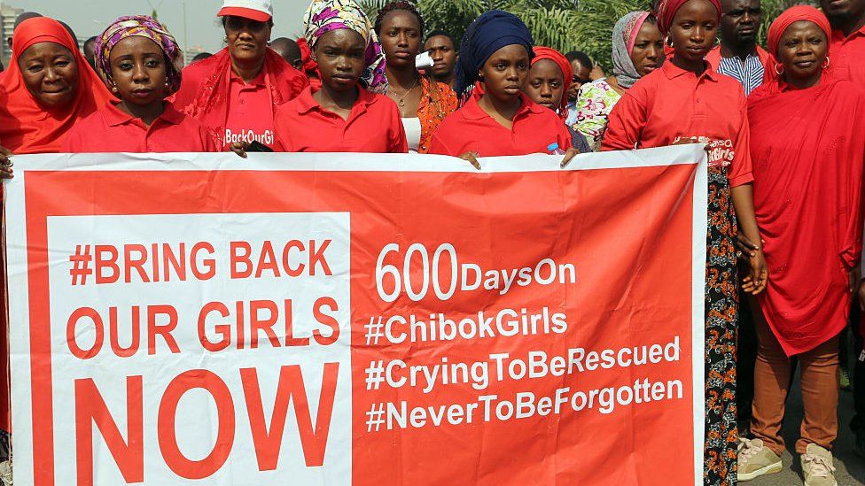 BringBackOurGirls campaigners in Abuja, Nigeria - January 2016