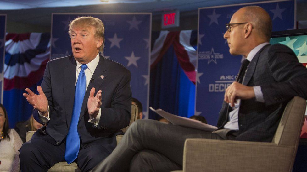Donald Trump and Matt Lauer on 26 October 2015