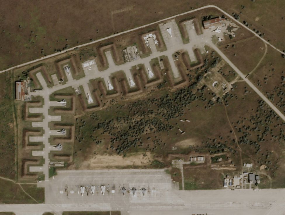 The Saky airbase on 9 August - before the explosions