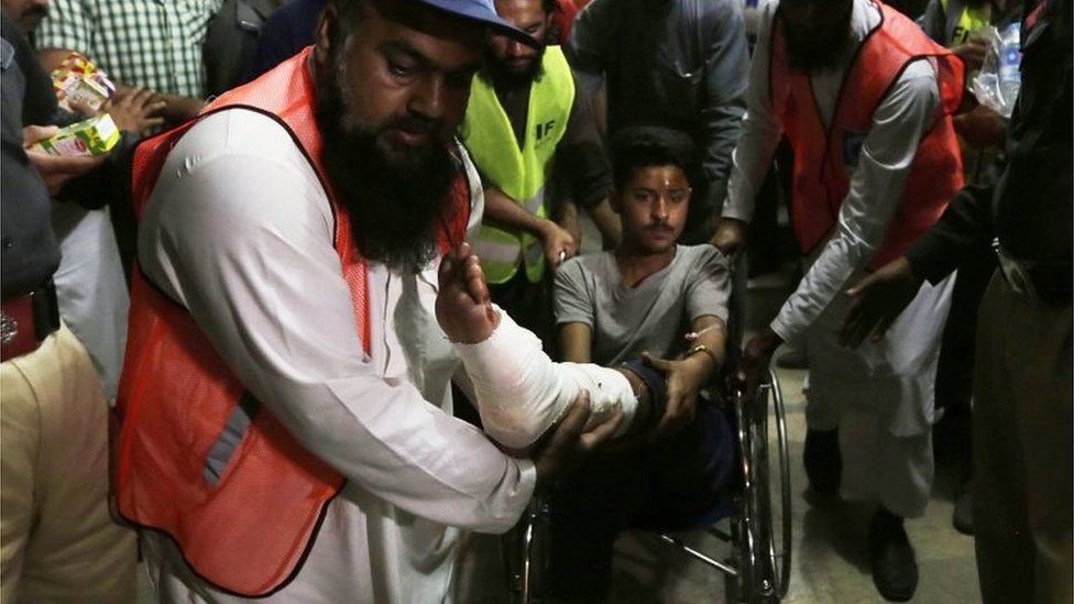 Injured man leaves hospital in Lahore