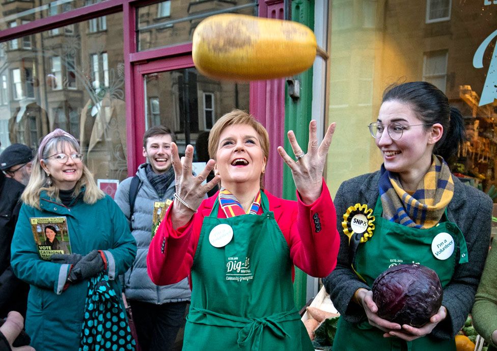 SNP leader and Scottish First Minister Nicola Sturgeon meets constituents in Edinburgh