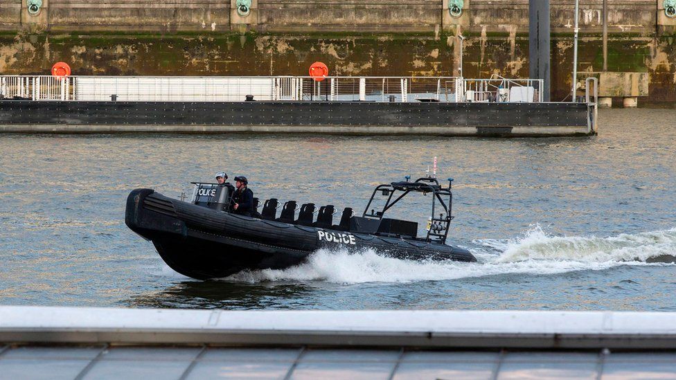 A police boat on the River Thames