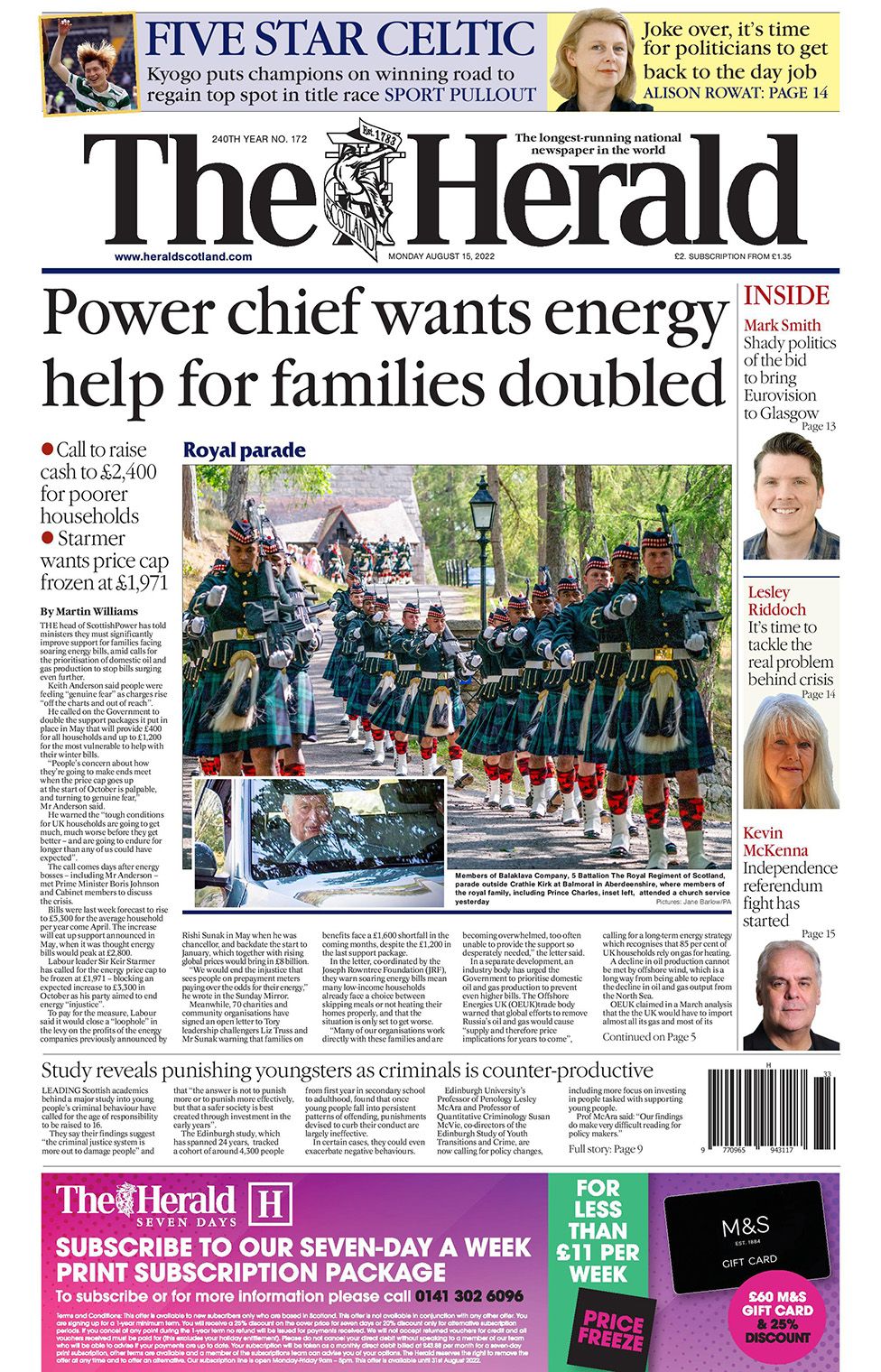 The papers: Energy bills plea and Scotland's growing 'tax gap' - BBC News