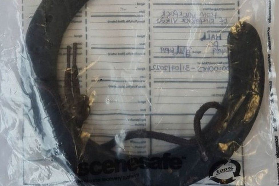 Horseshoe used to hit Thomas Parker in a police evidence bag
