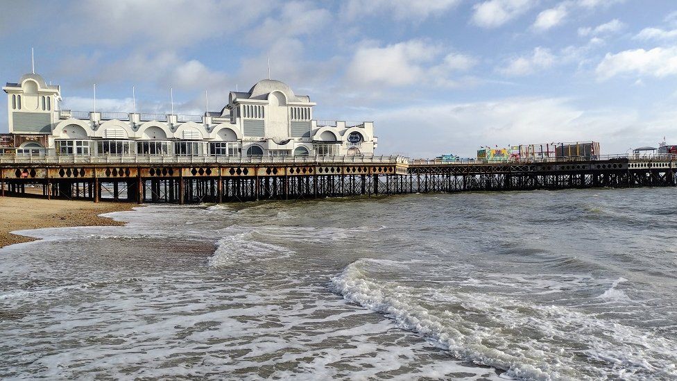 Southsea Pier under blue sky