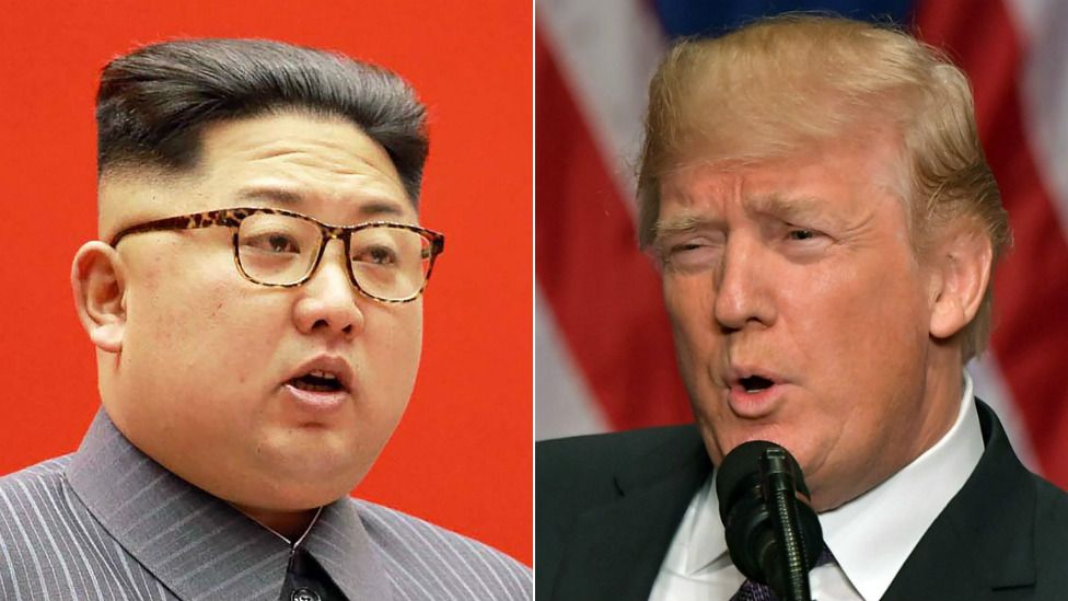 Composite image of Kim Jong-un and Donald Trump
