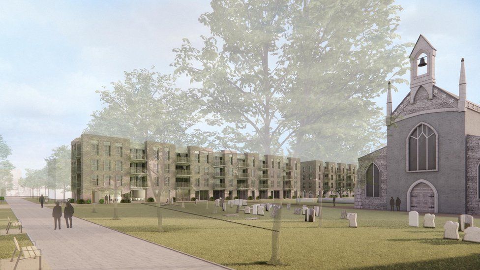 A design image of the Hillington Square regeneration.