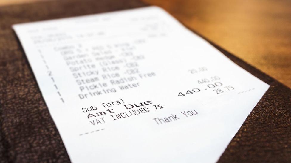 A restaurant bill