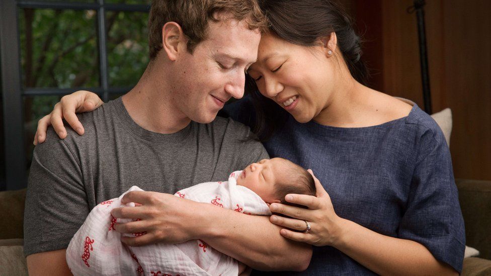 Facebook co-founder Mark Zuckerberg with his wife Priscilla and daughter Max