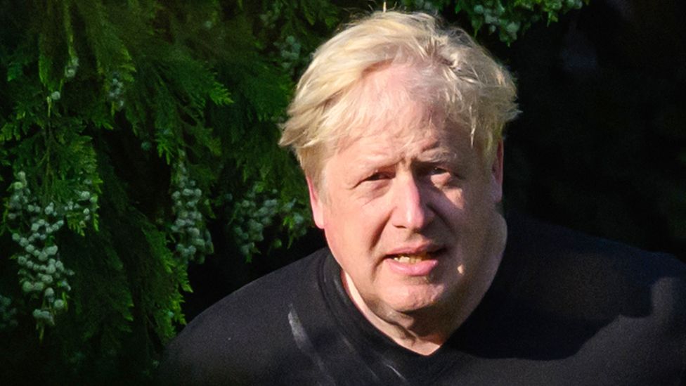 Former British Prime Minister Boris Johnson is seen on his morning run on June 15, 2023