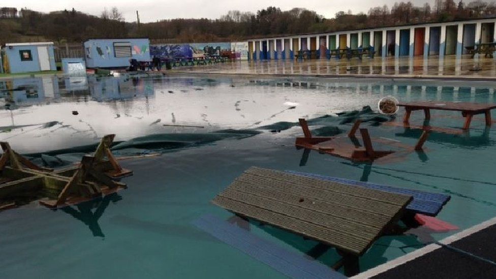 Vandalism at Lydney lido pool