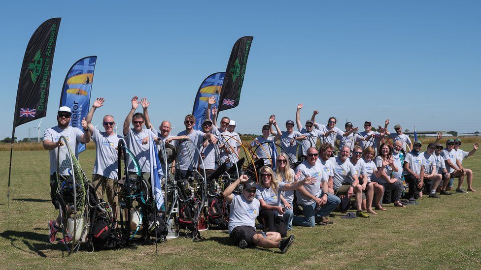 A group of people at the British Open Paramotor Championships