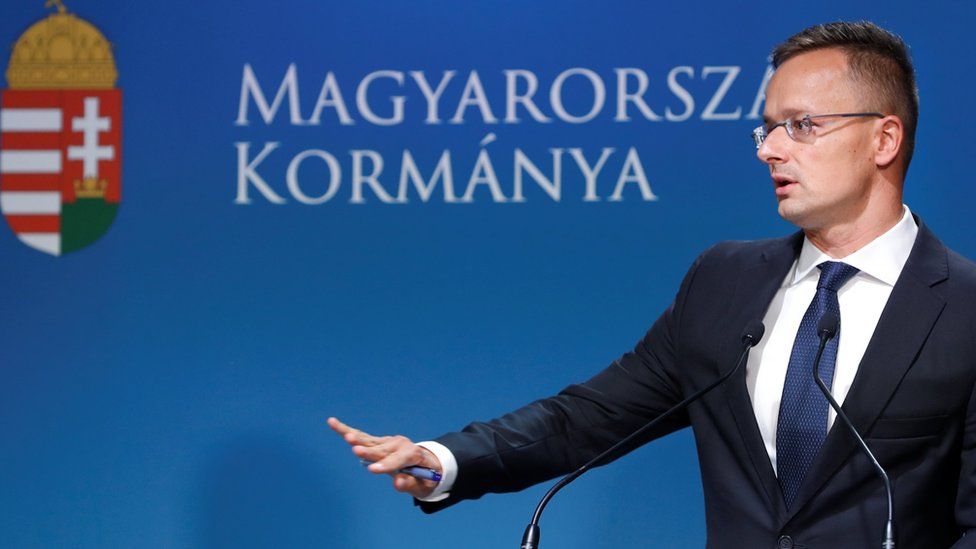 Hungarian Foreign Minister Peter Szijjarto holds a news conference in Budapest, September 12, 2018