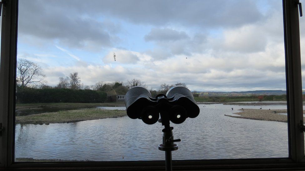Peter Scott's binoculars at his house