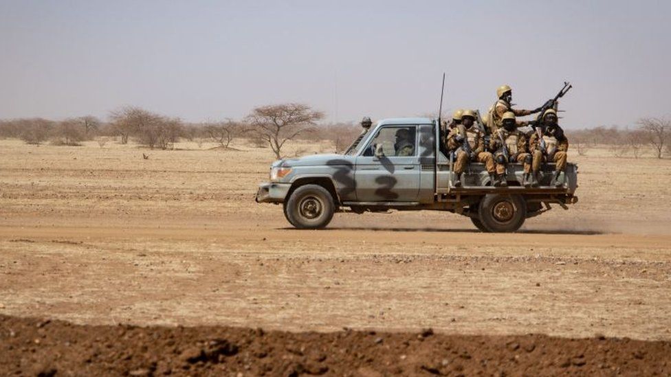 Burkina Faso soldiers patrolling in the north