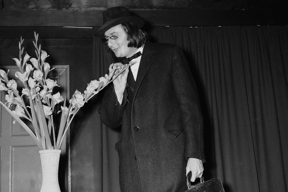 Barry Humphries performing in a sketch in 1963