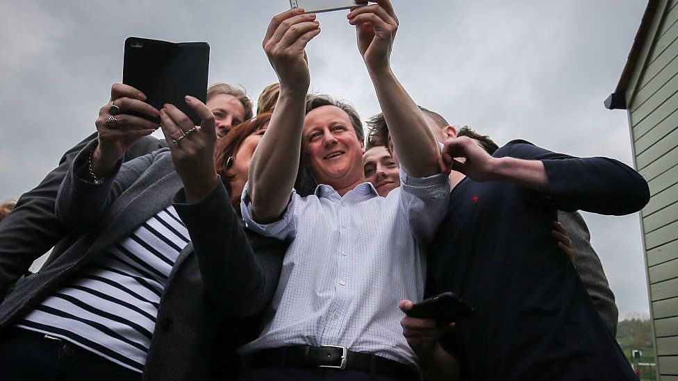 David Cameron takes a selfie