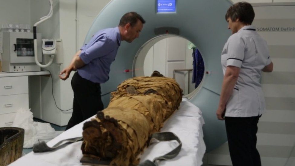 Nesyamun being scanned at a hospital in Leeds