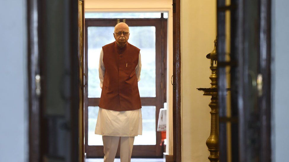 BJP leader LK Advani at residence before meeting with NDA Presidential candidate Ram Nath Kovind on June 21, 2017 in New Delhi, India.