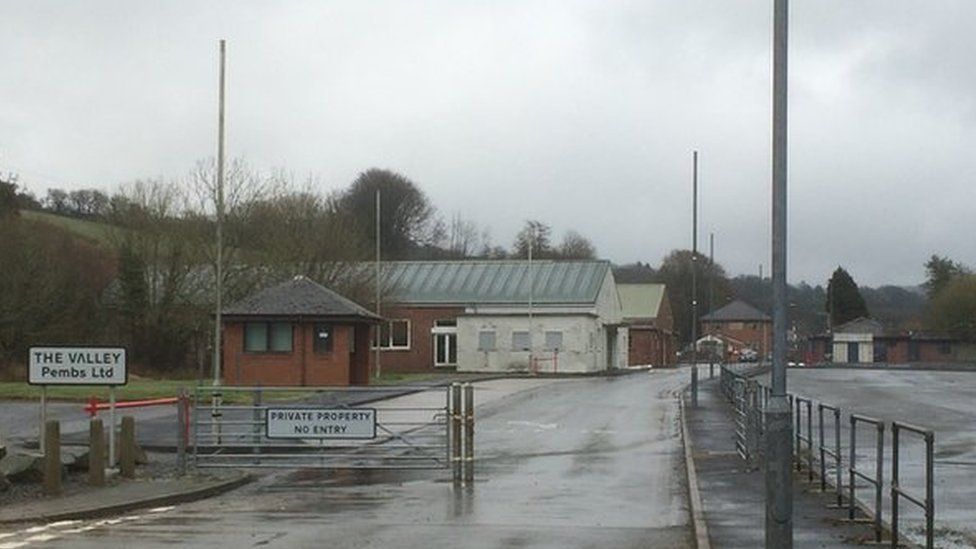 Entrance to the former Royal Navy armaments depot at Trecwn