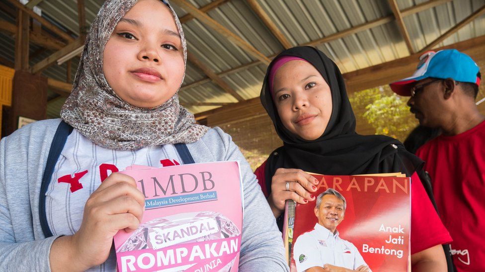 Opposition activists draw attention to the 1MDB scandal