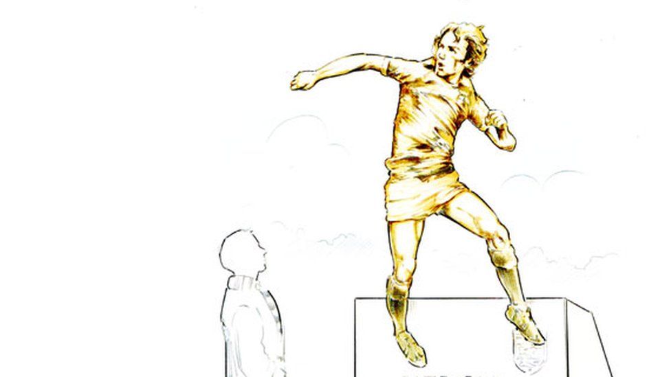 The design of the statue in honour of Kevin Beattie