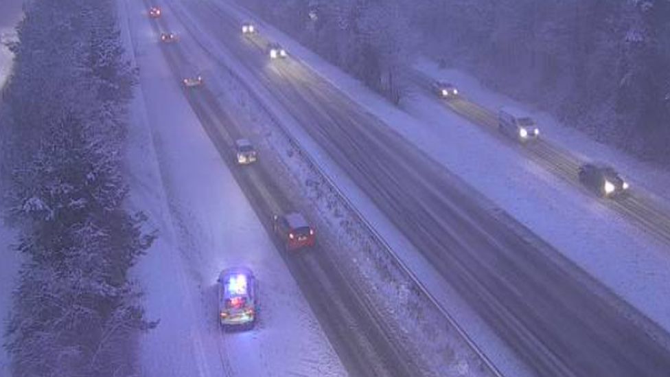 Traffic camera picture of the A55 westbound