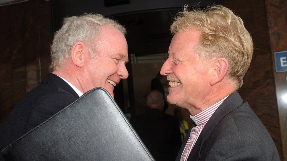 Martin McGuinness and Rev David Latimer at Sinn Fein's annual conference in 2011