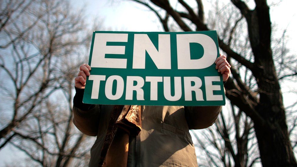 Anti-torture protester