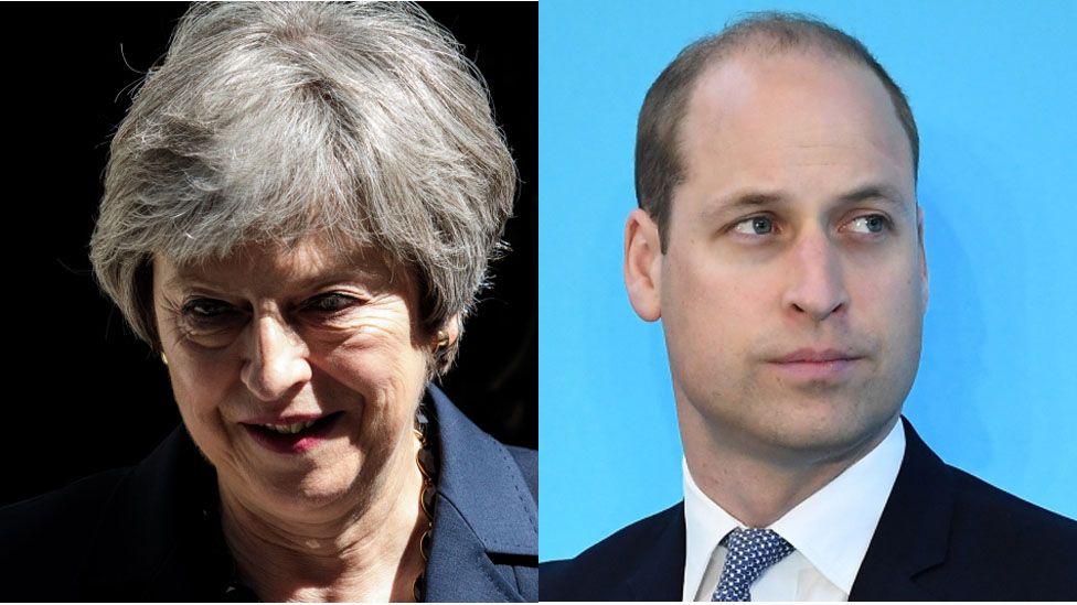 Prime Minister Theresa May and Prince William